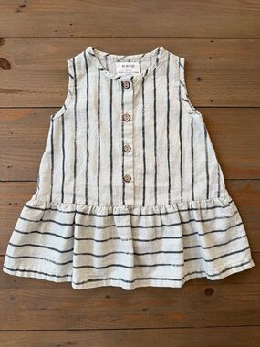 PLAY UP Organic Cotton Striped Baby Dress - 6 Months